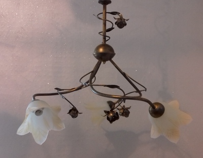 Lampadario classico a 3 luci decoro roselline ELI/3/RUGG DUE P