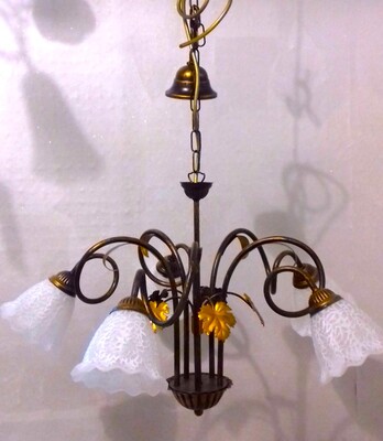 Lampadario 5 luci classico bronzato AIDA S5 RUG BIA DUE P