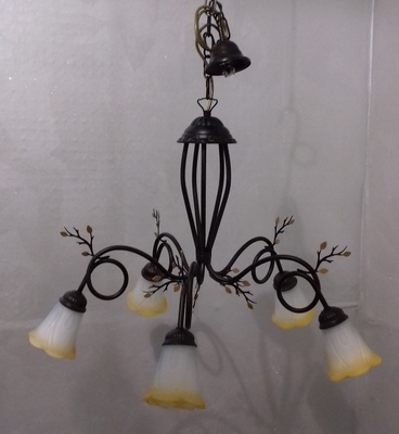 Lampadario 5 luci classico particolari oro anticato ELENA S5 RUGG DUE P