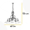 Misure Lampadario classico 5 luci soggiorno camera da letto decoro foglie