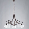Lampadario classico 5 luci testa di moro vetro bianco 69cm  41480