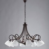 Immagine aggiuntiva di Lampadario 8 luci classico testa di moro vetro bianco ampio 81cm  41481