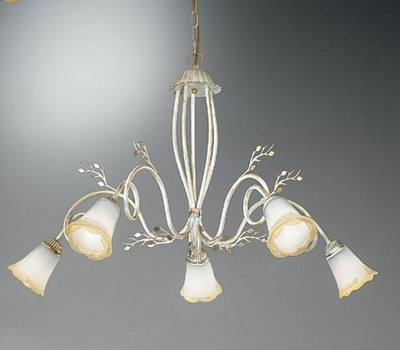 Lampadario classico 5 luci decoro oro ELENA S5 BIA DUE P