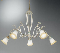 Lampadario classico 5 luci decoro oro ELENA S5 BIA DUE P
