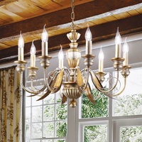 Lampadario illuminazione classica di lusso 8 luci 64cm FIRENZE SP8 ORO IDEAL LUX