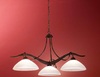Lampadario 3 luci E27 grande vetro bianco montatura brunita 02712/S3/TM LAM 4280 DUE P