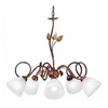 Lampadario classico 5 luci brunito vetro alabastro 32838 LUCI MODERNE