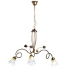 Lampadario 3 luci classico vetro fiore bianco decoro ambra 41204 LUCI CLASSICHE