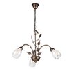 Lampadario classico nero ramato foglie 3 luci vetro anima bianca 43219 LILIANA LUCI CLASSICHE