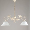 Immagine aggiuntiva di Lampadario doppio bilanciere classico decoro foglie color avorio  41456