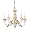 Lampadario sapore classico toscano bianco e oro finiture antichizzate FIRENZE SP5 BIANCO IDEAL LUX