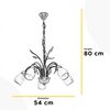 Immagine aggiuntiva di Lampadario classico bracci curvati e foglie nere ramate 5 luci  43220