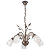 Particolare di Lampadario classico bracci curvati e foglie nere ramate 5 luci  43220