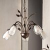 Lampadario classico bracci curvati e foglie nere ramate 5 luci 43220 LILIANA LUCI CLASSICHE