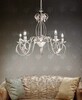 Lampadario bracci riccioli e foglie avorio anticato 5 luci lampadine a vista  45533