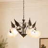 Lampadario 5 luci decoro foglie tralci avvolti soggiorni cucine camere da letto  45010