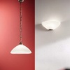 Ambientazione Lampadario a sospensione vetro bianco rigato 30 cm a cupola