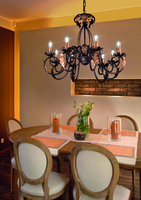 Lampadario classico importante 80cm 8 luci ruggine e oro  45536