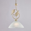 Sospensione lampadario decoro foglie su montatura avorio  42453