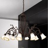 Lampadario classico 8 luce ampio scenografico ruggine foglioline oro  44998