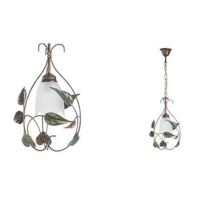Piccola sospensione classica lampadario circondato da foglie 40569 LUCI CLASSICHE