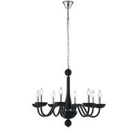 Lampadario candeliere nero a 8 luci in vetro soffiato 41961 LUCI CHANDELIER