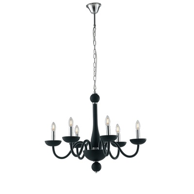 Lampadario vetro soffiato nero 6 luci chandelier 41960 LUCI CHANDELIER