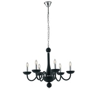 Lampadario vetro soffiato nero 6 luci chandelier 41960 LUCI CHANDELIER