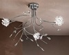Lampadario a soffitto cromo 3 luci effetto bouquet con fiori sbocciati in cristallo DAFNE/S3-CROMO D