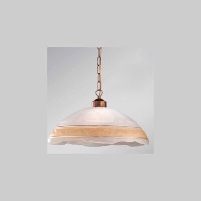 Lampadario a sospensione 30cm vetro decoro fascia ambra  44848