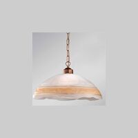 Lampadario a sospensione 30cm vetro decoro fascia ambra  44848