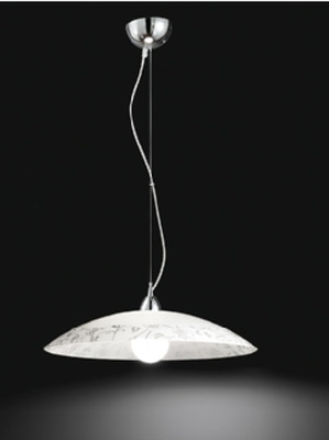 Lampadario piatto bianco decoro floreale 45cm 6002DB PERENZ
