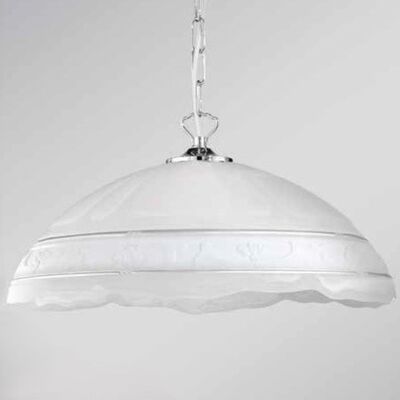 Sospensione diametro 50cm fascia descorata profili argento  44853