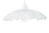 Dettaglio Lampadario in vetro curvato decoro bianco per tinello o cucina