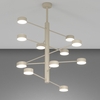 Particolare di Lampadario sabbia 12 luci in orbita design modulare e geometrico GX53  43944