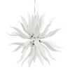 Immagine aggiuntiva di Lampadario ampio e alto a 12 luci moderno design foglie vetro soffiato bianco