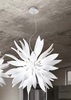 Lampadario ampio e alto a 12 luci moderno design foglie vetro soffiato bianco LEAVES SP12 IDEAL LUX