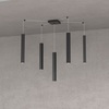 Immagine aggiuntiva di Lampadario design 5 luci regolabili in altezza e larghezza lingotto quadro ne