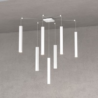 Lampadario sospensione bianco design lingotto quadro fili regolabili  42133