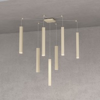 Lampadario sospensione tortora design lingotto quadro fili regolabili  42138