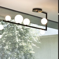 Lampadario a soffitto plafoniera decentrato moderno design sfere a elle BIRDS PL5 IDEAL LUX