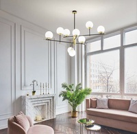 Lampadario di grande misura 1,315mt profilo leggero 9 sfere E14 GOURMET PL9 IDEAL LUX