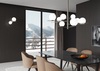 Particolare Lampadario ampio 115cm con 8 sfere bianco opaco basso o alto