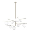 Altra foto Lampadario ampio 115cm con 8 sfere bianco opaco basso o alto