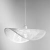 Lampadario bianco velina metallo moderno diffusore traforato 50cm  42849