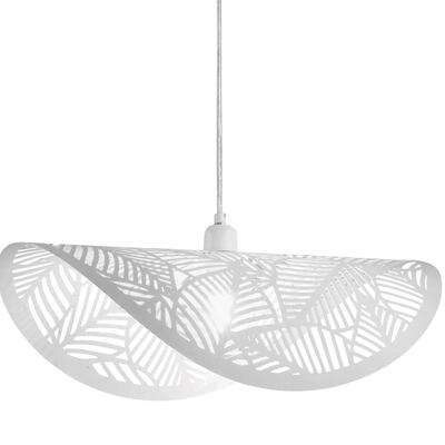 Lampadario a sospensione 60cm velina bianca traforo geomettrico foglie  42851