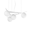 Particolare di Lampadario design bacchette con sfere 4 luci G9 finitura bianca ATLAS SP4 BIANCO IDEA