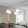 Lampadario design bacchette con sfere 4 luci G9 finitura bianca ATLAS SP4 BIANCO IDEAL LUX