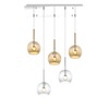 Lampadario alternanza di bolle ambra e trasparenti sfalsate  45444