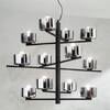Lampadario nero 12 luci bracci a quote diverse architettura aerea  44836